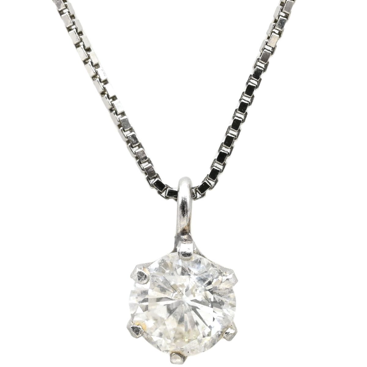 ネックレス ダイヤペンダント Pt900 ダイヤモンド Pt850 チェーン プラチナシルバー 1P 1粒