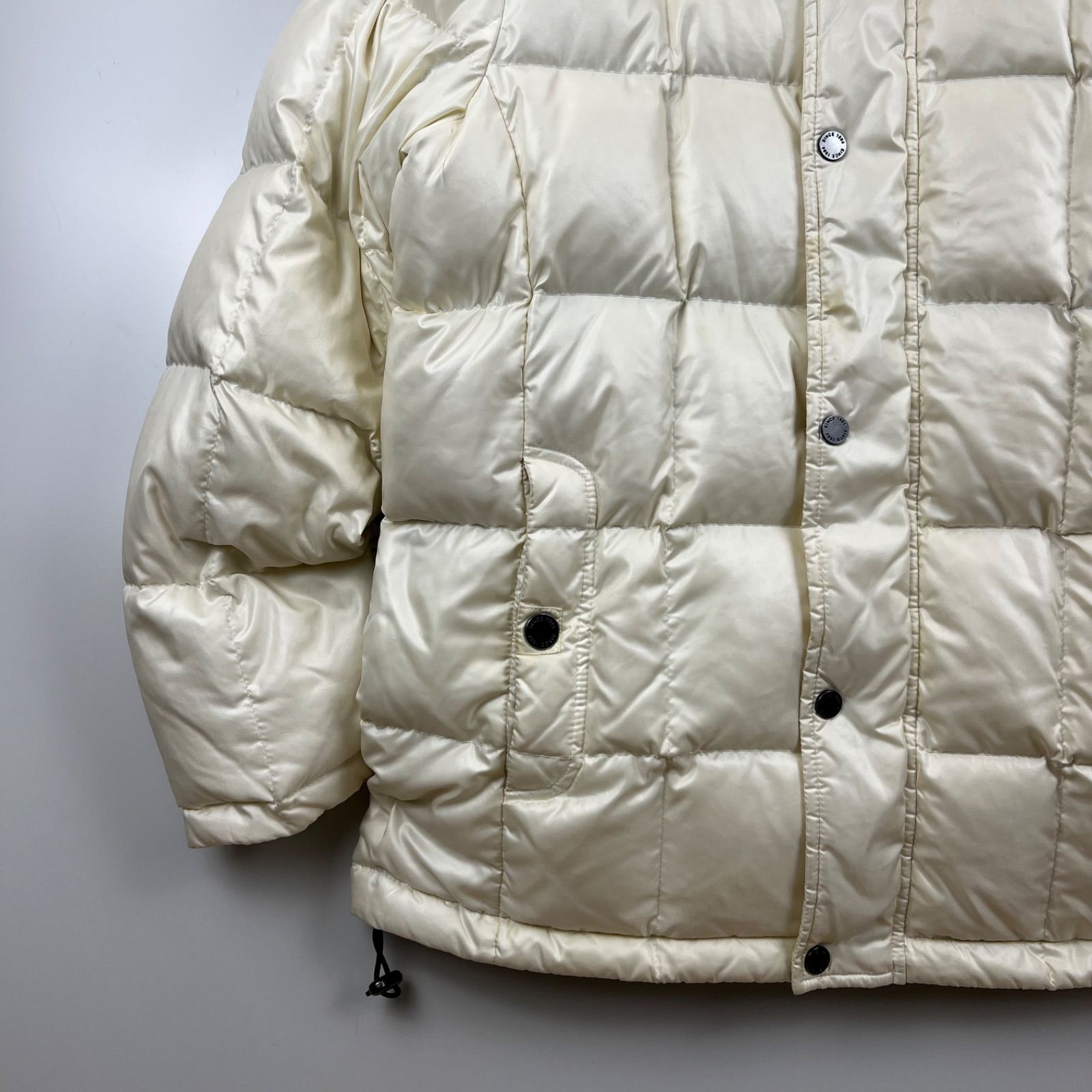 UNIQLOファーダウンジャケット　y2k UNIQLO プレミアムダウンジャケット ドローコード ファー y2k 光沢