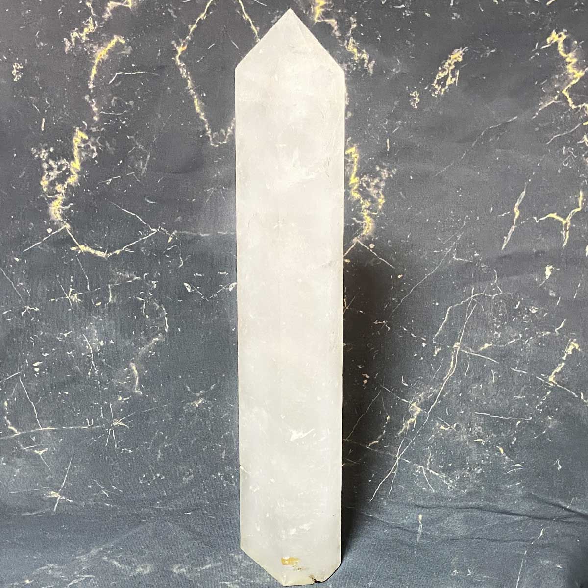 ヒマラヤ水晶 六角柱 大型ポイント原石 高さ30cm｜台座付き 高波動