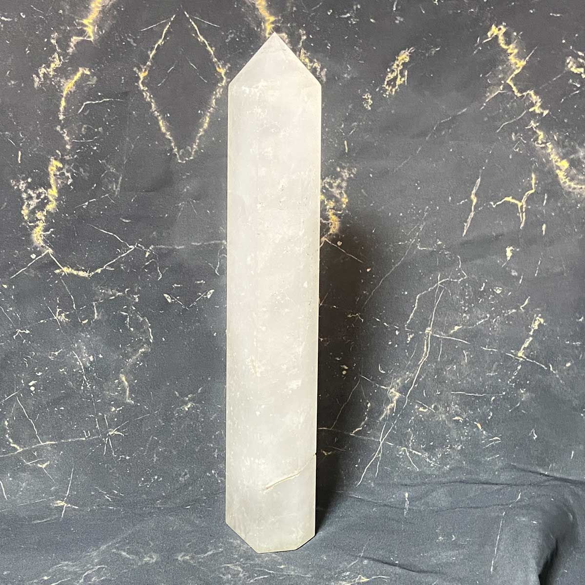 ヒマラヤ水晶　水晶　ポイント　六角柱ポイント　天然石【高品質】3 ヒマラヤ水晶 六角柱 大型ポイント原石 高さ30cm｜台座付き 高波動