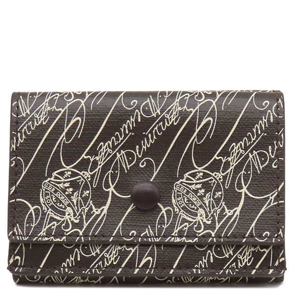 ベルルッティ BERLUTI 三つ折り財布 アカジュー トワル マルブフ ウォレット カーフ ブラウン 茶 106132529