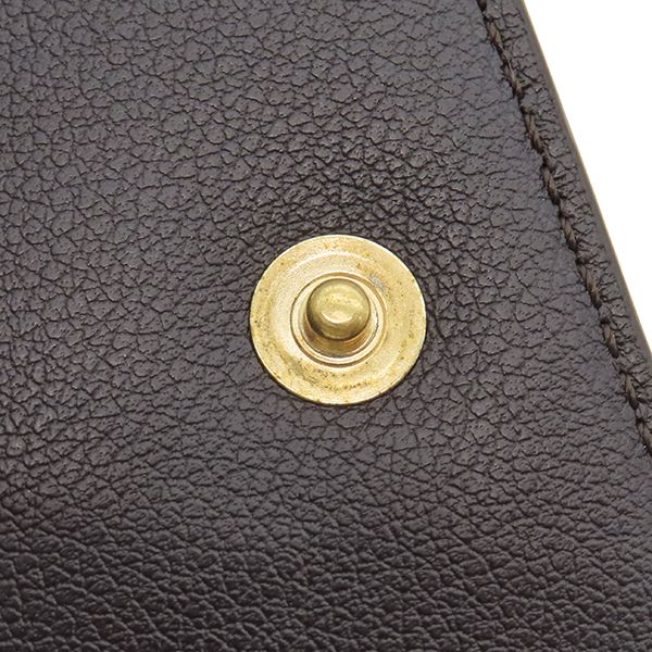 試着 ベルルッティ BERLUTI 三つ折り財布 アカジュー トワル マルブフ ウォレット カーフ ブラウン 茶 106132529