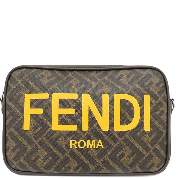 フェンディ FENDI ショルダーバッグ ズッカ キャム ショルダーバッグ レザー PVC ブラウン シルバー金具 茶 斜め掛け クロスボディ 7M0286