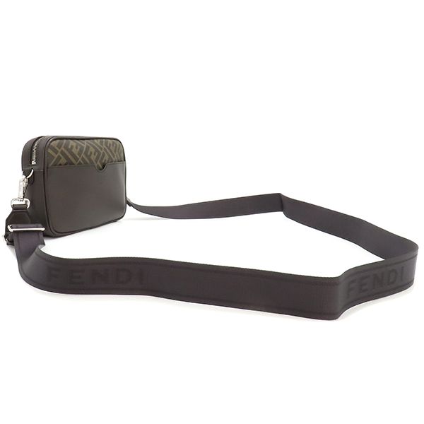 フェンディ FENDI ショルダーバッグ ズッカ キャム ショルダーバッグ レザー PVC ブラウン シルバー金具 茶 斜め掛け クロスボディ 7M0286