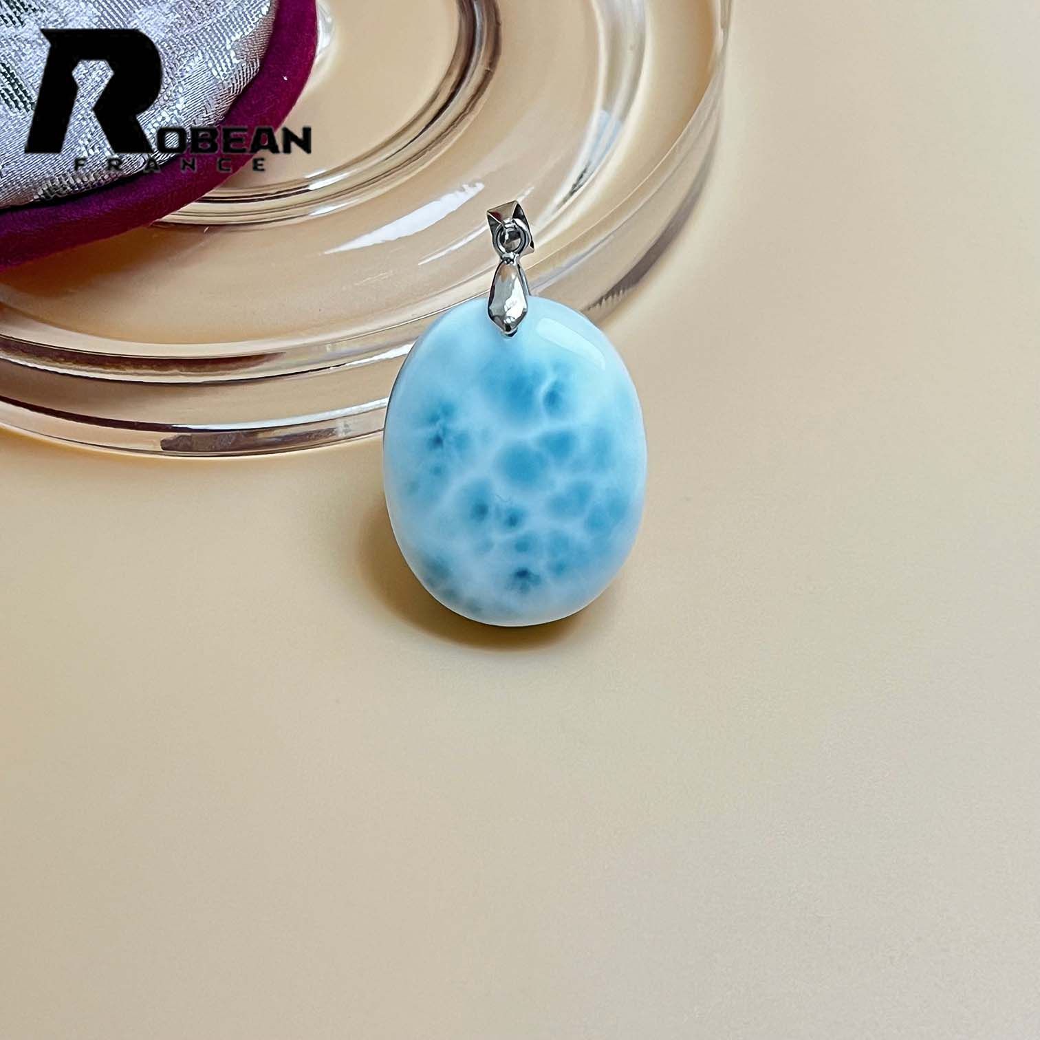 夢色 EU製 定価13万円 ROBEAN ラリマーペンダント パワーストーン 天然石 お守り プレゼント 約28.3 22.6 9.1 mm