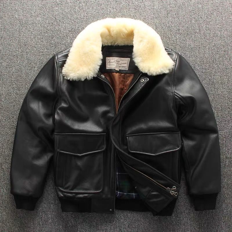 h 秋冬 美式ヴィンテージ G1フライトジャケット メンズ 本革レザージャケット 頭層牛革 中綿入り 防寒アウター アメカジスタイル
