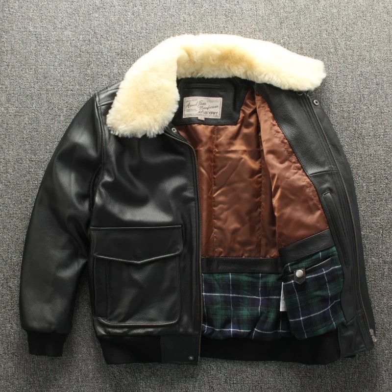 h 秋冬 美式ヴィンテージ G1フライトジャケット メンズ 本革レザージャケット 頭層牛革 中綿入り 防寒アウター アメカジスタイル