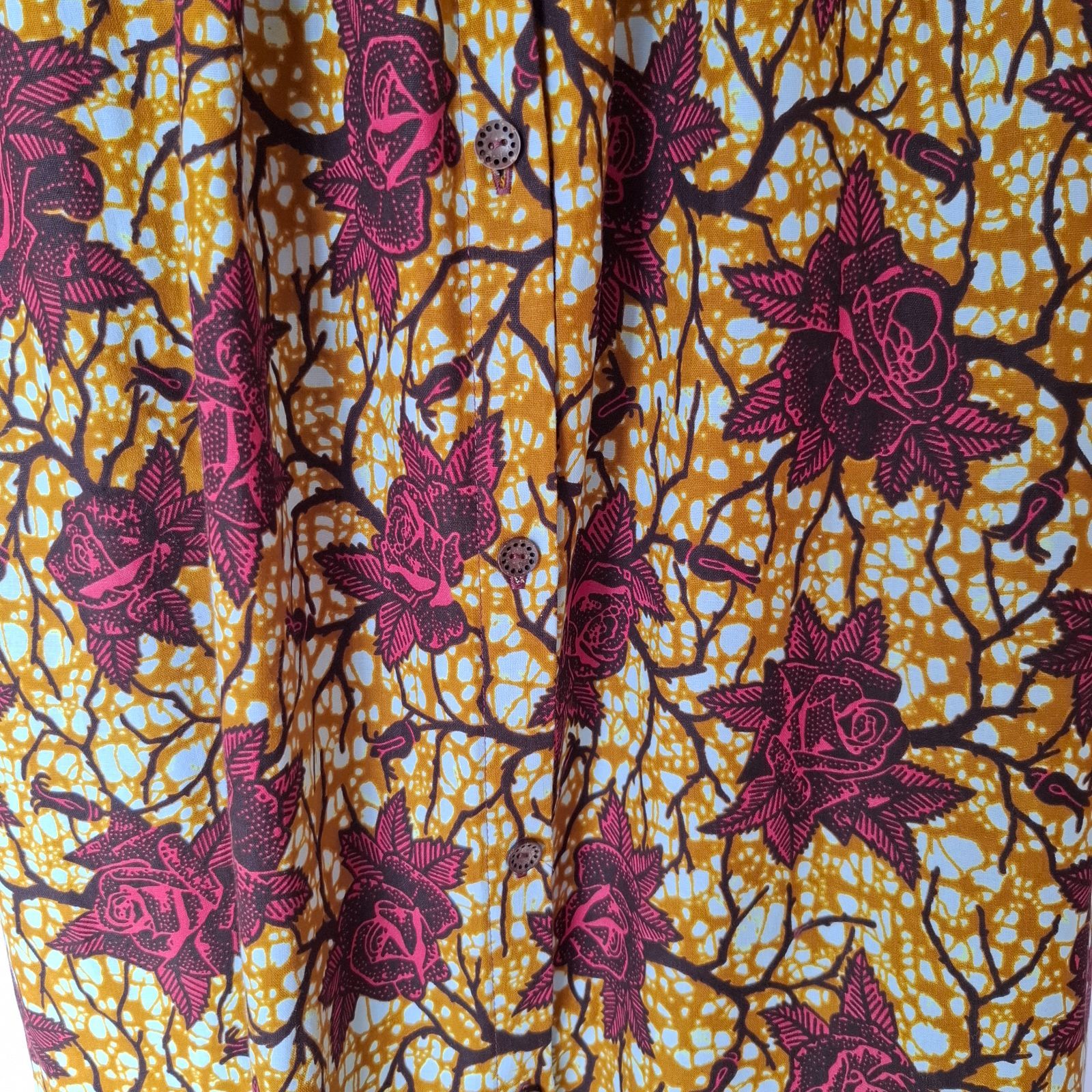 ふんわり袖のギャザーワンピース ローズ