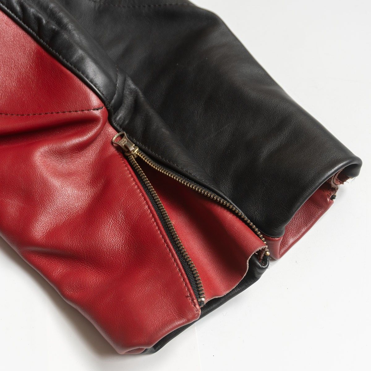 Vanson レザーライダースジャケット 黒/赤 サイズ40 USAヴィンテージ バンソン VANSON USA製 レーシングジャケット シングルライダース