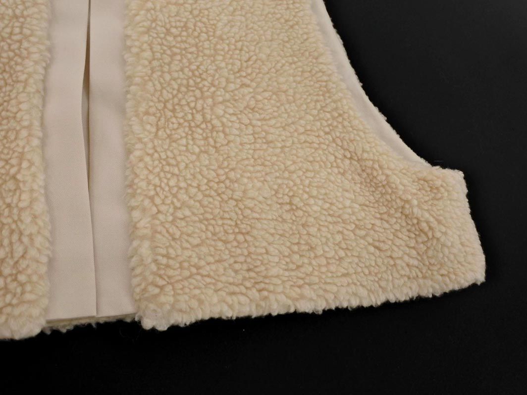 SACRA サクラ ウール混 ボア ショート丈 ベスト size38 アイボリー レディース
