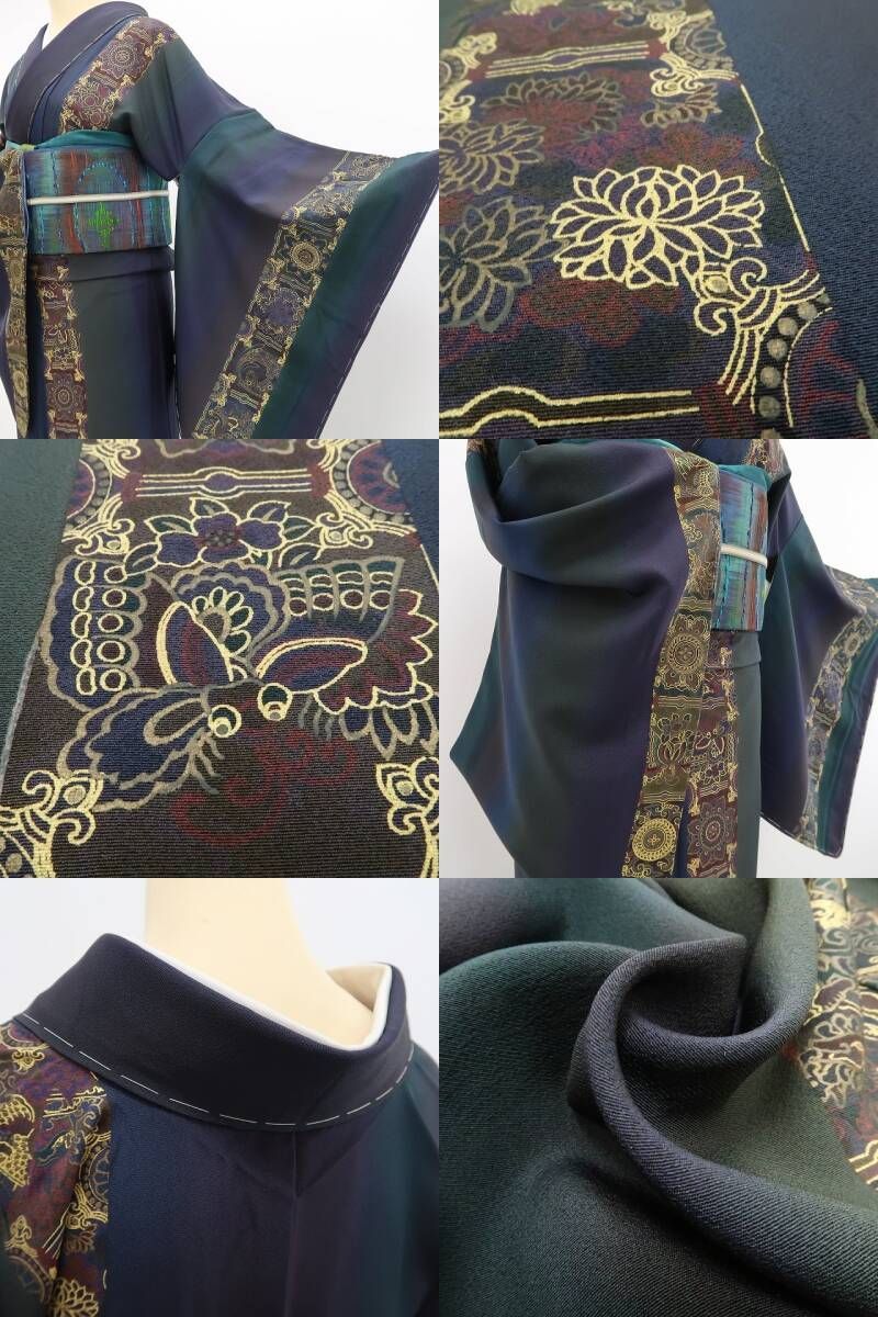  ❁tomihisa❁ 前田仁仙 落款 更紗 着物 おとなの贅沢 仁仙更紗で和装を愉しむ 正絹 仕付け糸付 小紋 5342 小紋 着物