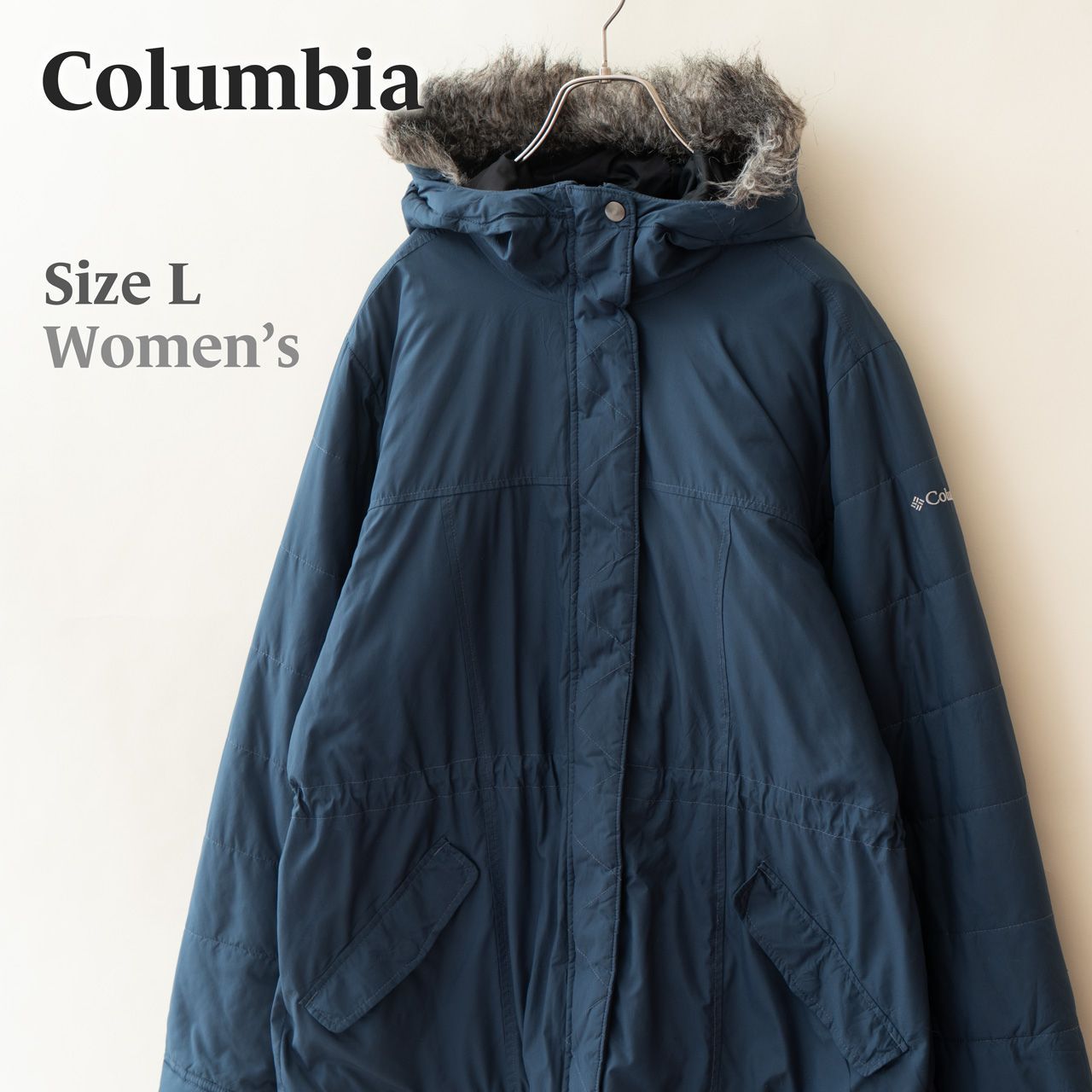 Columbia コロンビア 中綿ジャケット レディースL ブルー 裏ボア 