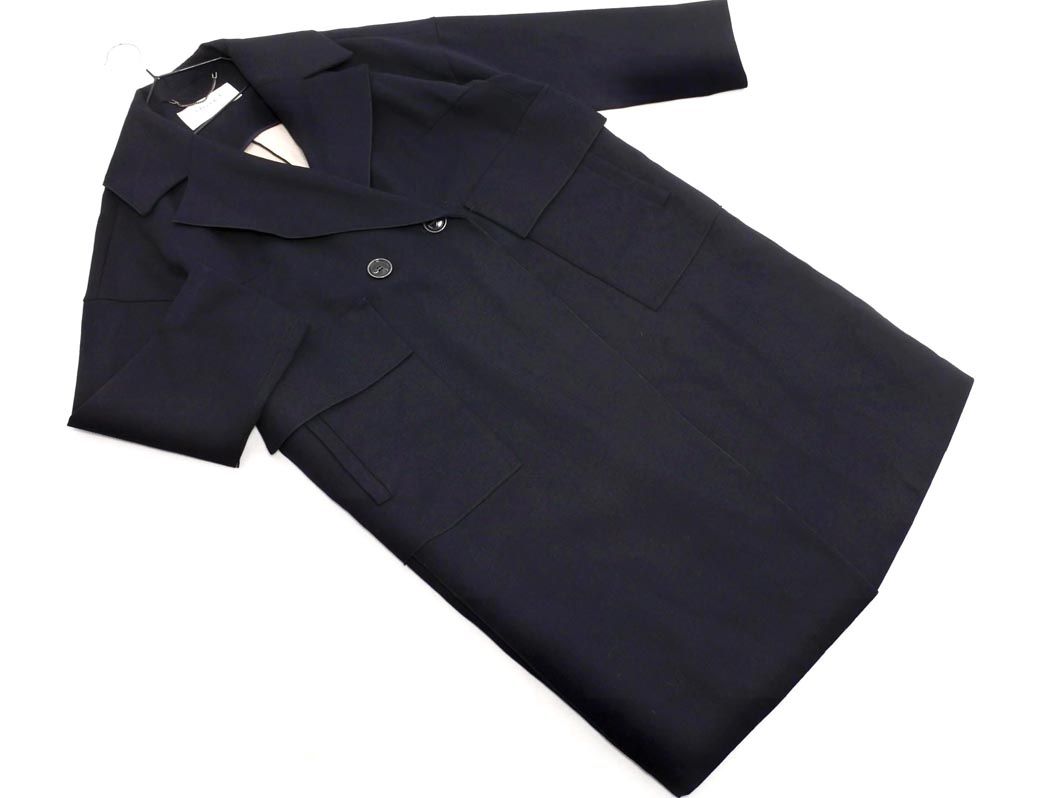 ADORE アドーア ウール混 ダブルボタン ロング コート size36/黒