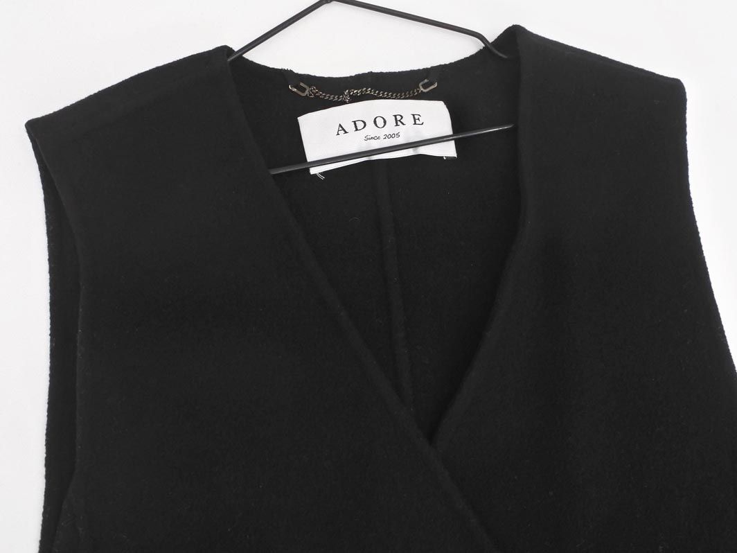ADORE アドーア ウール ロング ベスト size38 黒 レディース
