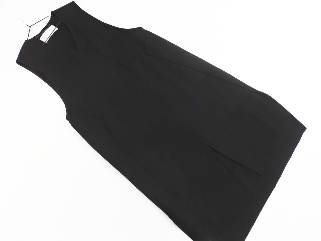 ADORE アドーア ウール ロング ベスト size38 黒 レディース