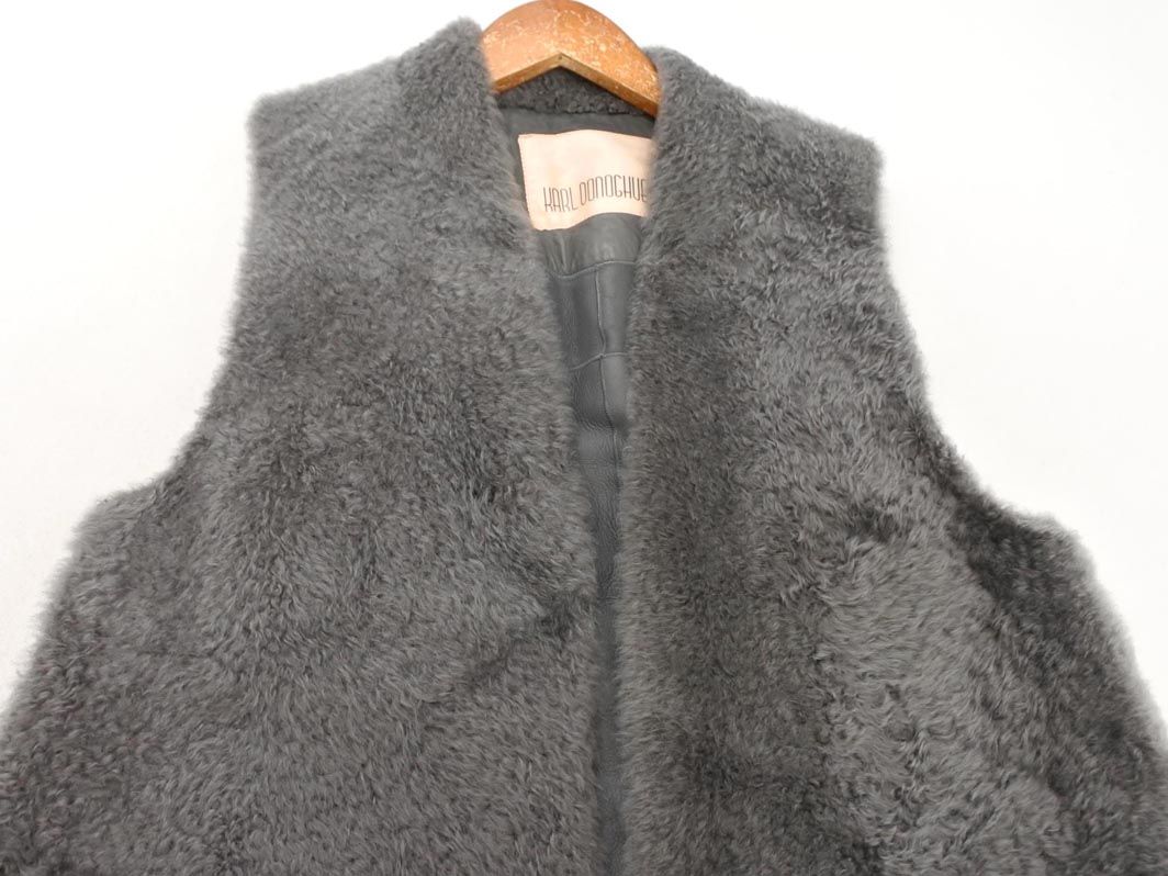 KARL DONOGHUE カールドノヒュー ラム ムートン ファー ベスト sizeXS グレー レディース
