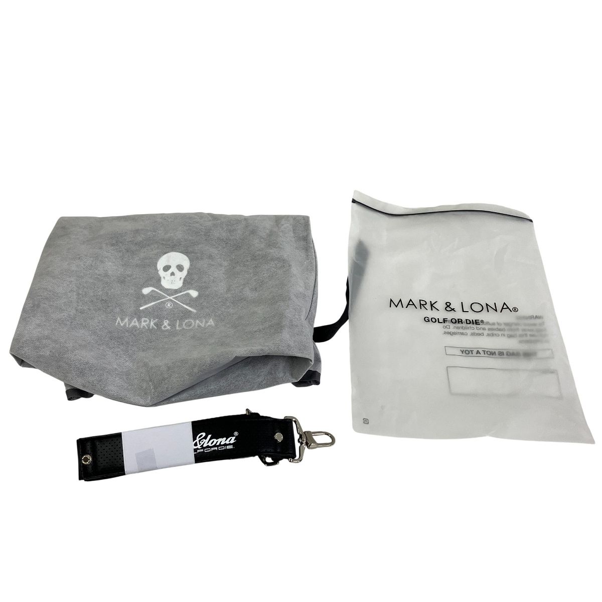 Mark - Lona ポーチ ホワイト ブラック ゴルフ アクセサリ