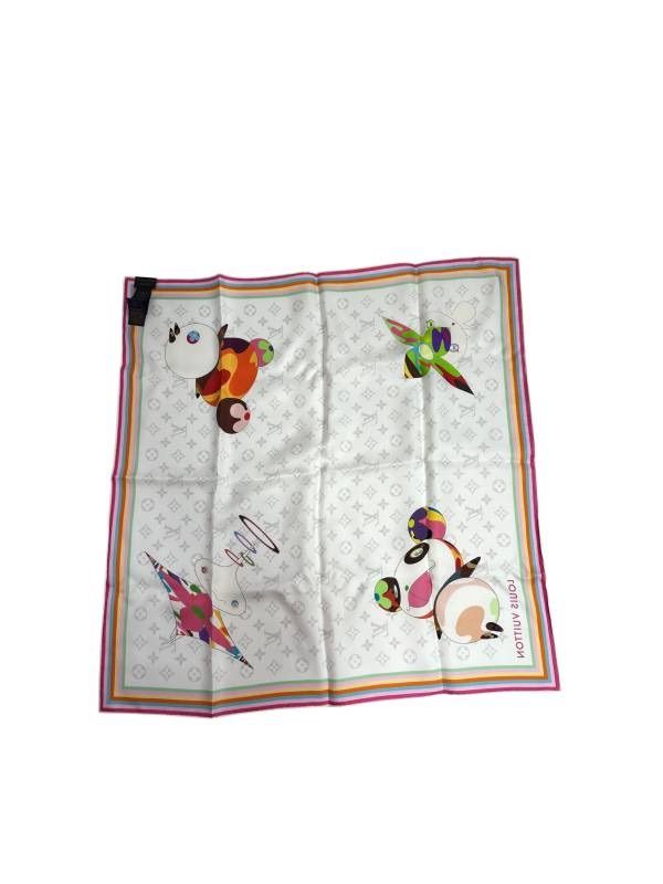 LOUIS VUITTON ルイヴィトン モノグラム チェリー M 96389 村上隆 ブルー × レッド スカーフ B 08858