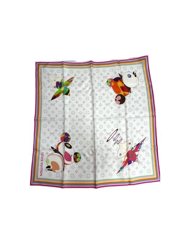 LOUIS VUITTON ルイヴィトン モノグラム チェリー M96389 村上隆 ブルー × レッド スカーフ B08858