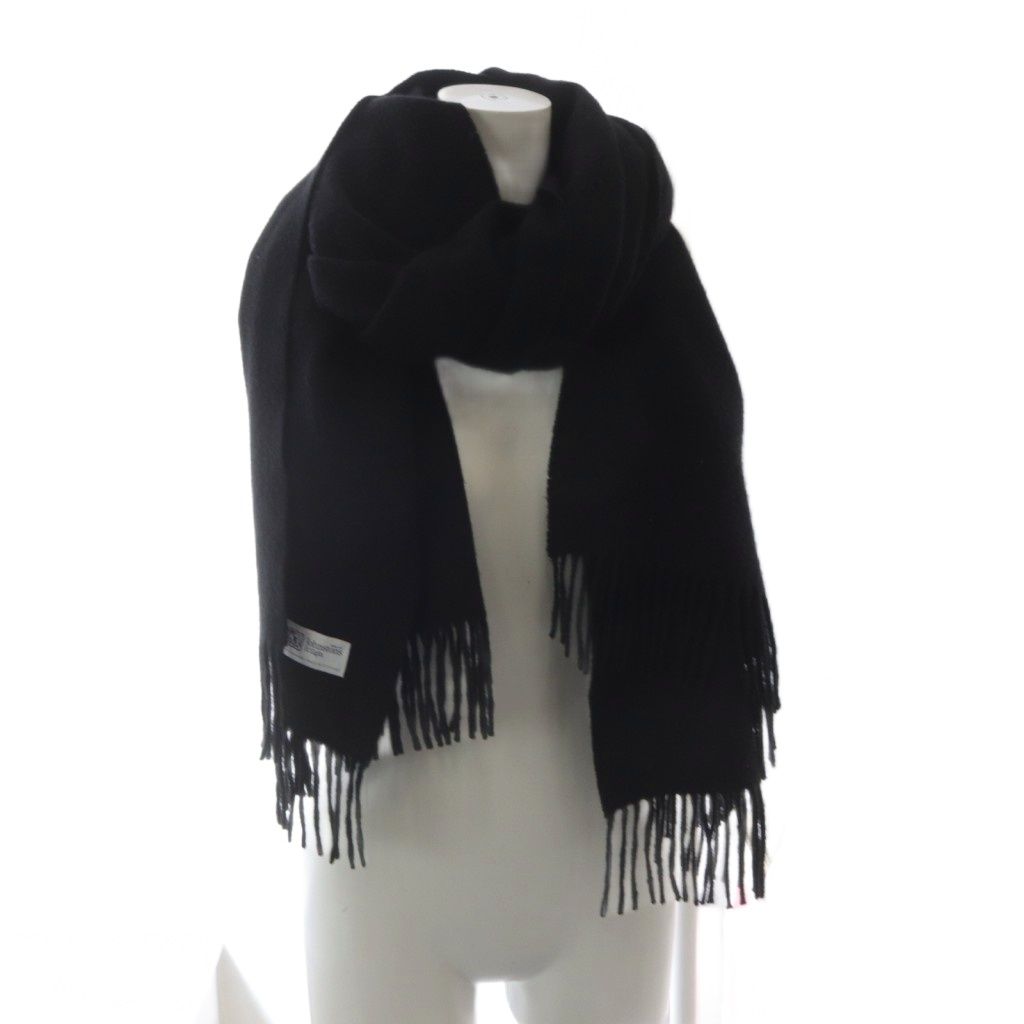 ジョンストンズオブエルガン Johnstons of Elgin ストール マフラー 大判 カシミヤ フリンジ ブラック YO 6 SH