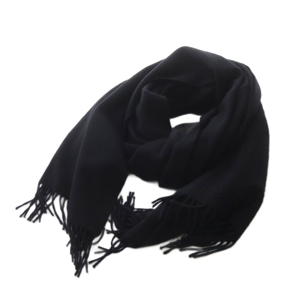 ジョンストンズオブエルガン Johnstons of Elgin ストール マフラー 大判 カシミヤ フリンジ ブラック YO6 SH