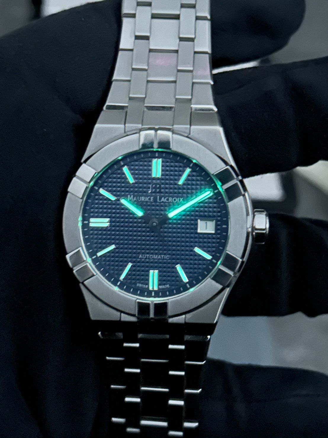  MAURICE LACROIX モーリス ラクロア アイコン39㎜ 2021年 印 品 AI 6007 SS 002 430 1 自動巻き時計 腕時計(アナログ)