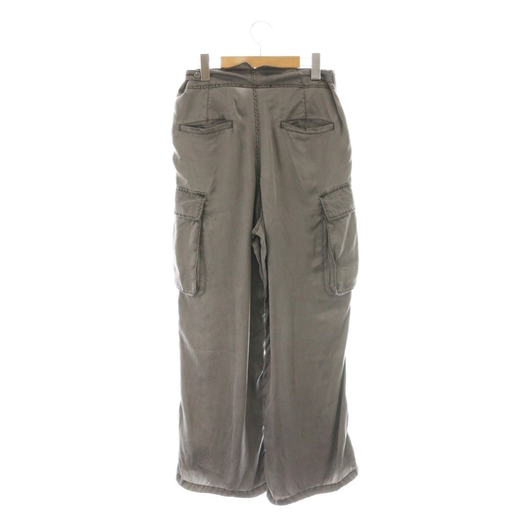 エーピーストゥディオ AP STUDIO 25SS ピグメントカーゴパンツ サテン 36 グレー DF OS