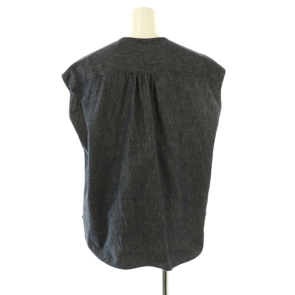 ドゥロワー Drawer サマーノースリーブブラウス シャツ デニム ノースリーブ インディゴ ES OS