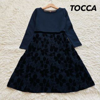 2025AW 洗える トッカ フローラルニットドレス ジャガード 花柄M