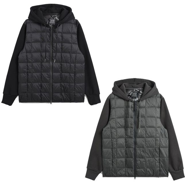 タイオン ダウン メンズ レディース 体温 ベーシック Wジップ スウェットスリーブ ダウンパーカー TAION-106WZSW ユニセックス UNISEX