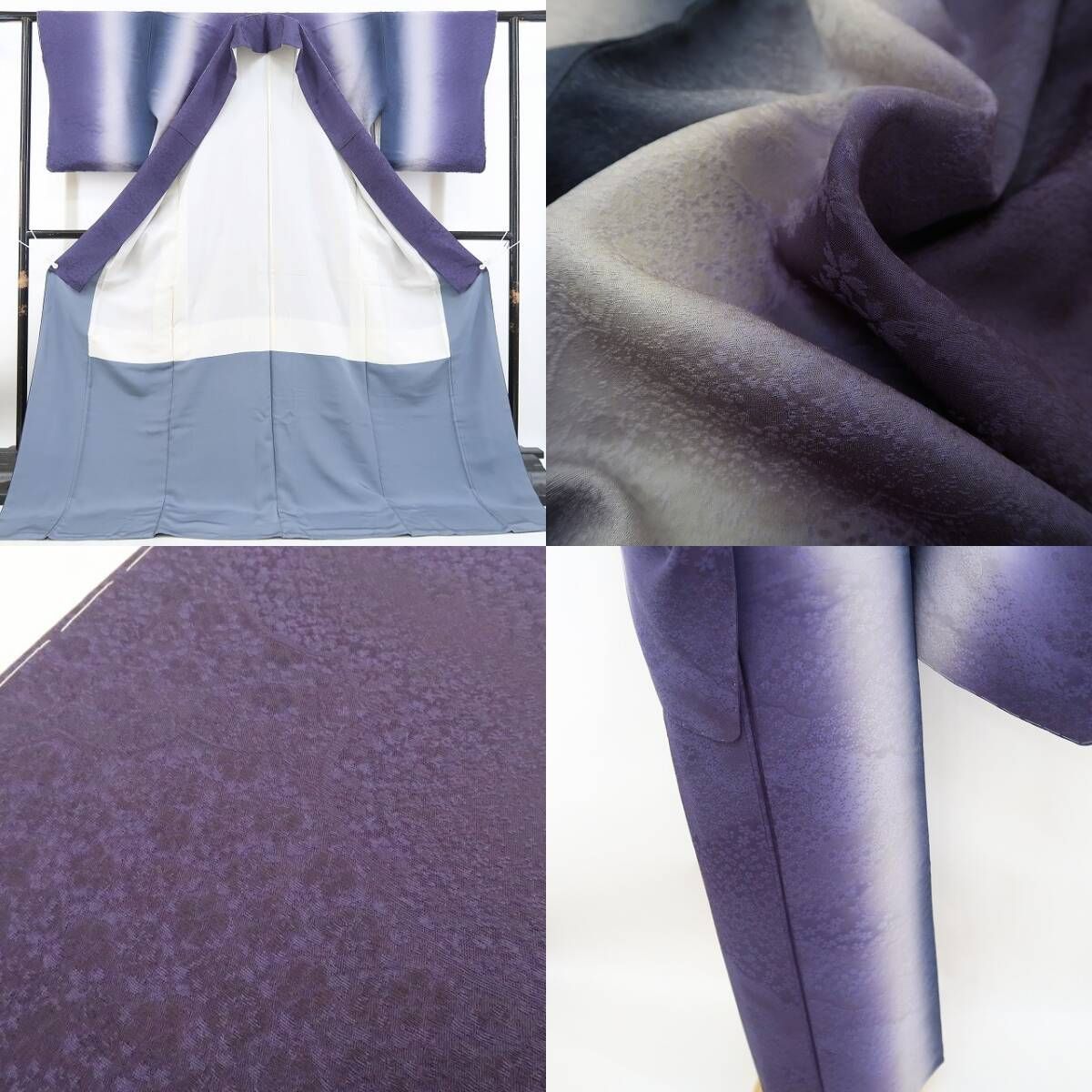 ❁tomihisa❁新品 縦暈し 桜 着物“地紋を刻んで艶を挿しお洒落小紋に桜