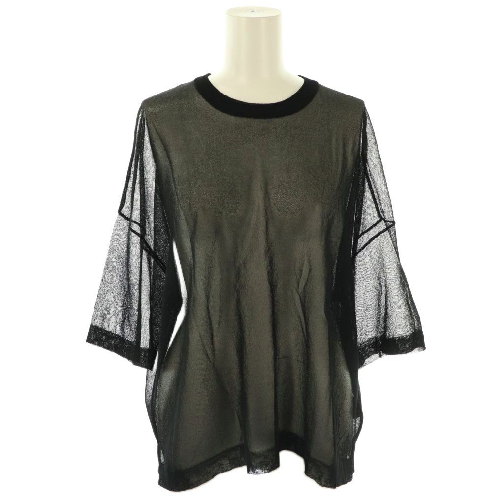 アパルトモン ドゥーズィエムクラス L Appartement DEUXIEME CLASSE 23SS Sheer T-shirt シアーTシャツ ニット プルオーバー ブラック DF OS
