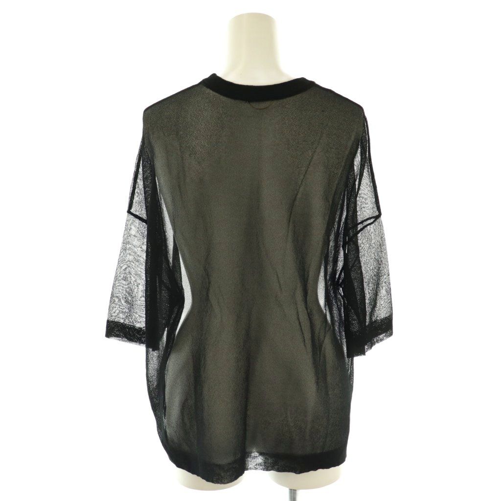 アパルトモン ドゥーズィエムクラス L Appartement DEUXIEME CLASSE 23SS Sheer T-shirt シアーTシャツ ニット プルオーバー ブラック DF OS