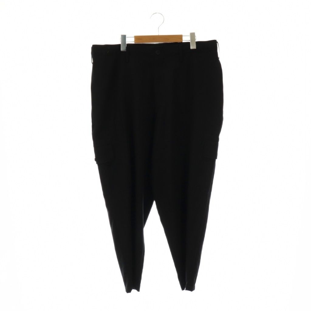 ワイズフォーメン Y s for men 24AW SIDE TUCK CARGO POCKET PANTS パンツ カーゴ ジッパーフライ ウール 2 ブラック MO-P32-100 DO OS
