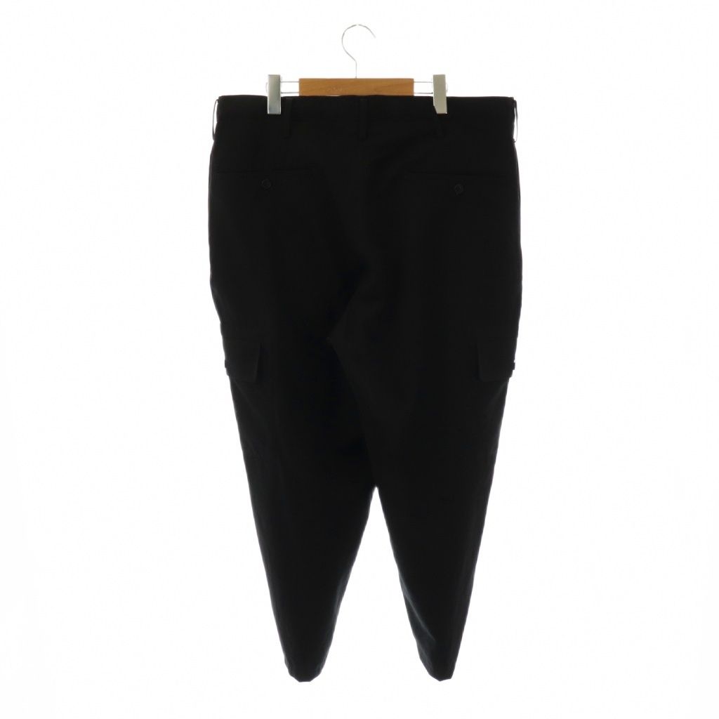 ワイズフォーメン Y s for men 24AW SIDE TUCK CARGO POCKET PANTS パンツ カーゴ ジッパーフライ ウール 2 ブラック MO-P32-100 DO OS