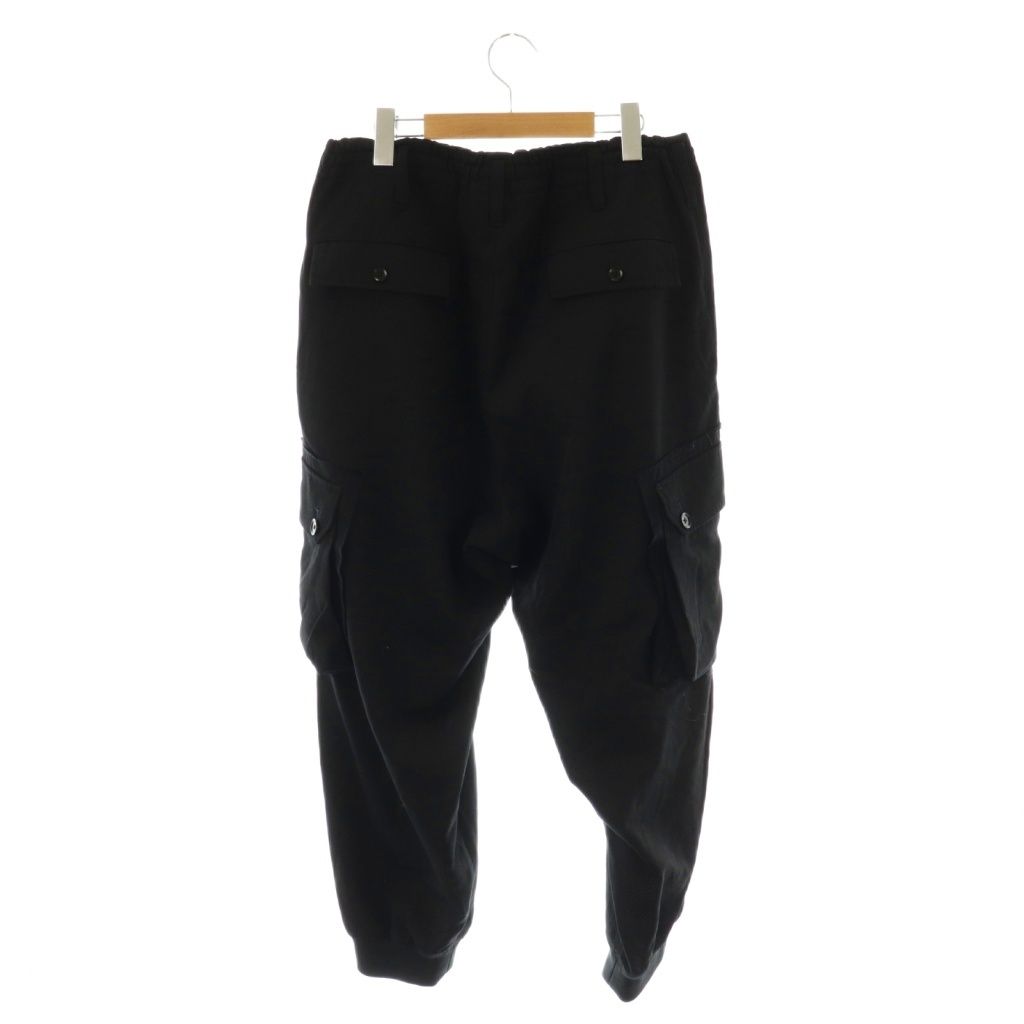 グラウンドワイ ヨウジヤマモト GroundY 24AW ウールギャバジンリブカーゴパンツ ジッパーフライ 3 ブラック GO-P07-100 DO OS AD