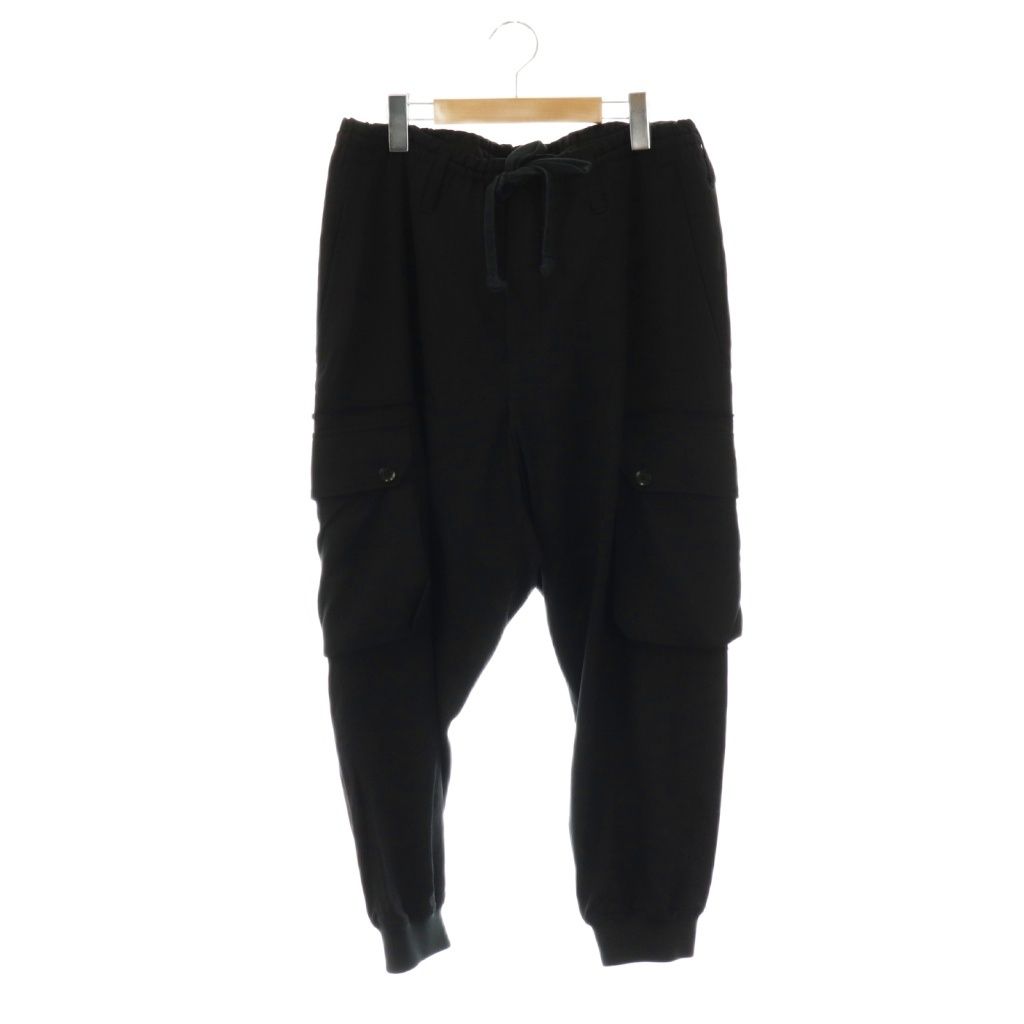 グラウンドワイ ヨウジヤマモト GroundY 24AW ウールギャバジンリブカーゴパンツ ジッパーフライ 3 ブラック GO-P07-100 DO OS AD