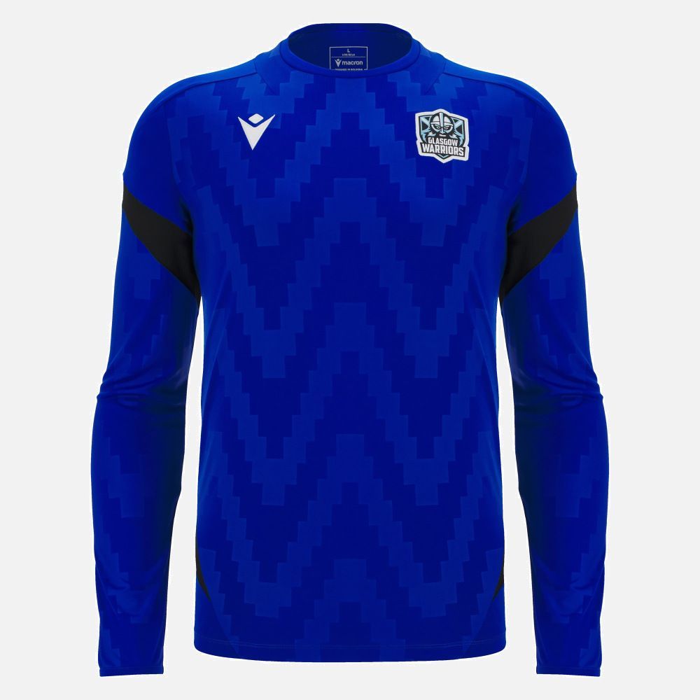 マクロン ラグビー グラスゴー ウォリアーズ 2025 2026 長袖 トレーニング Tシャツ 青 ブルー モデル 日本未発売
