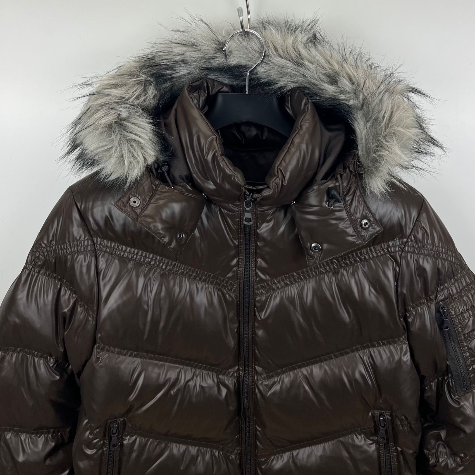 UNIQLO 00s y2k archive shiny fur down jacket S ユニクロ 光沢