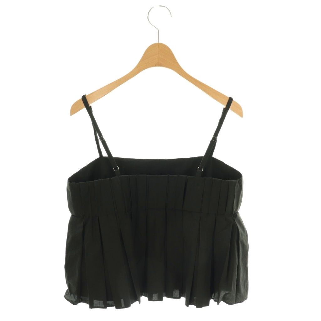 セオリー Theory 25SS SOFT LAWN HI LOW PLT CAMI キャミソール S ブラック DO OS