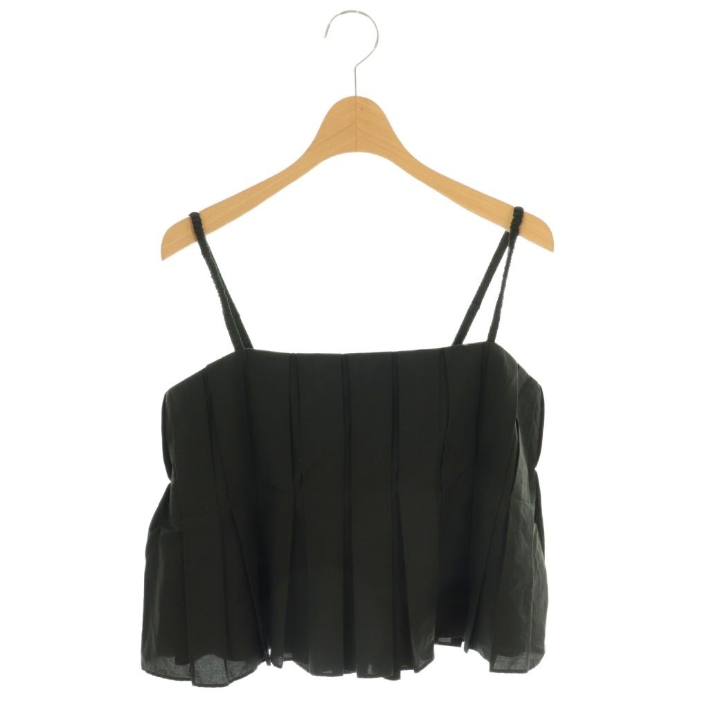 セオリー Theory 25SS SOFT LAWN HI LOW PLT CAMI キャミソール S ブラック DO OS