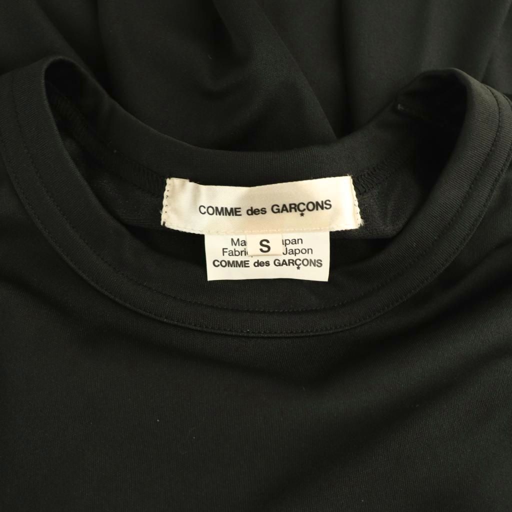  コムデギャルソン COMME des GARCONS シアー切り替え フ ワンピース 膝丈 長袖 S 黒 ブラック AT OS 長袖 七分袖 ひざ丈ワンピース