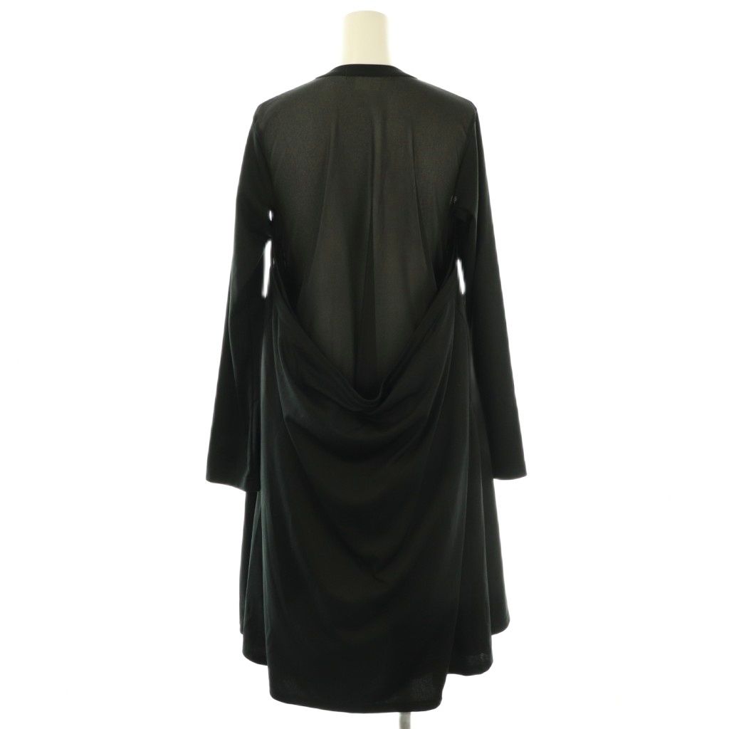 コムデギャルソン COMME des GARCONS シアー切り替え フ ワンピース 膝丈 長袖 S 黒 ブラック AT OS