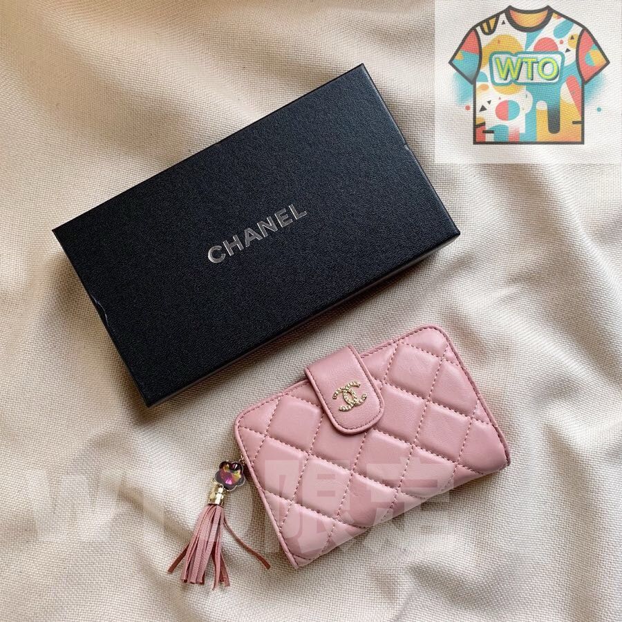 シャネル ウォレット 12001 ブラック＆ピンク 最新モデル -WTO輸入-ETH18