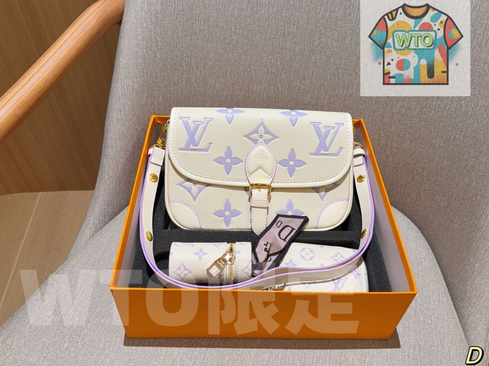 ルイヴィトン 3点セット モノグラム バゲットバッグ 化粧ポーチ コインケース ギフトボックス付き -WTO輸入-BND16