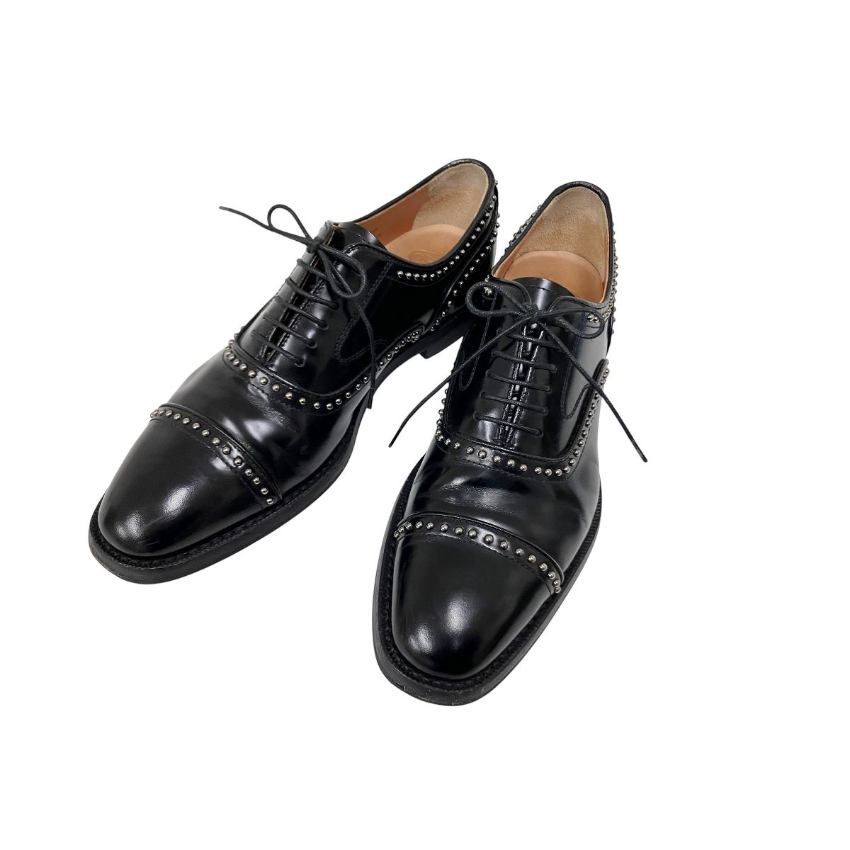 Church s チャーチ ANNA MET アンナメット 39 約24 5 25 cm相当 ブラック系 DEO 143 9 EM FOAAB レザーシューズ スタッヅ レースアップ