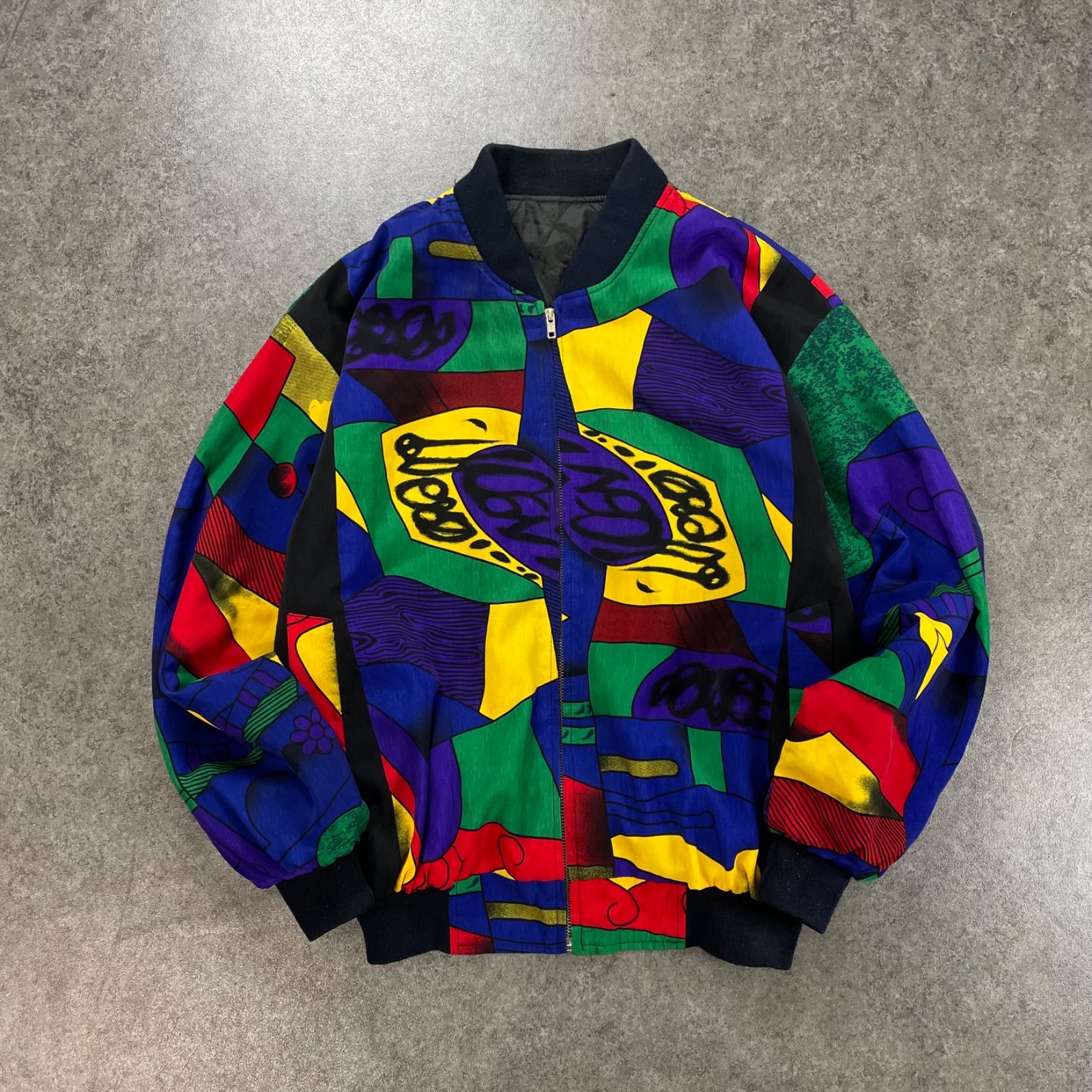 90s Vintage Multicolor Retro Blouson ヴィンテージ クレイジー