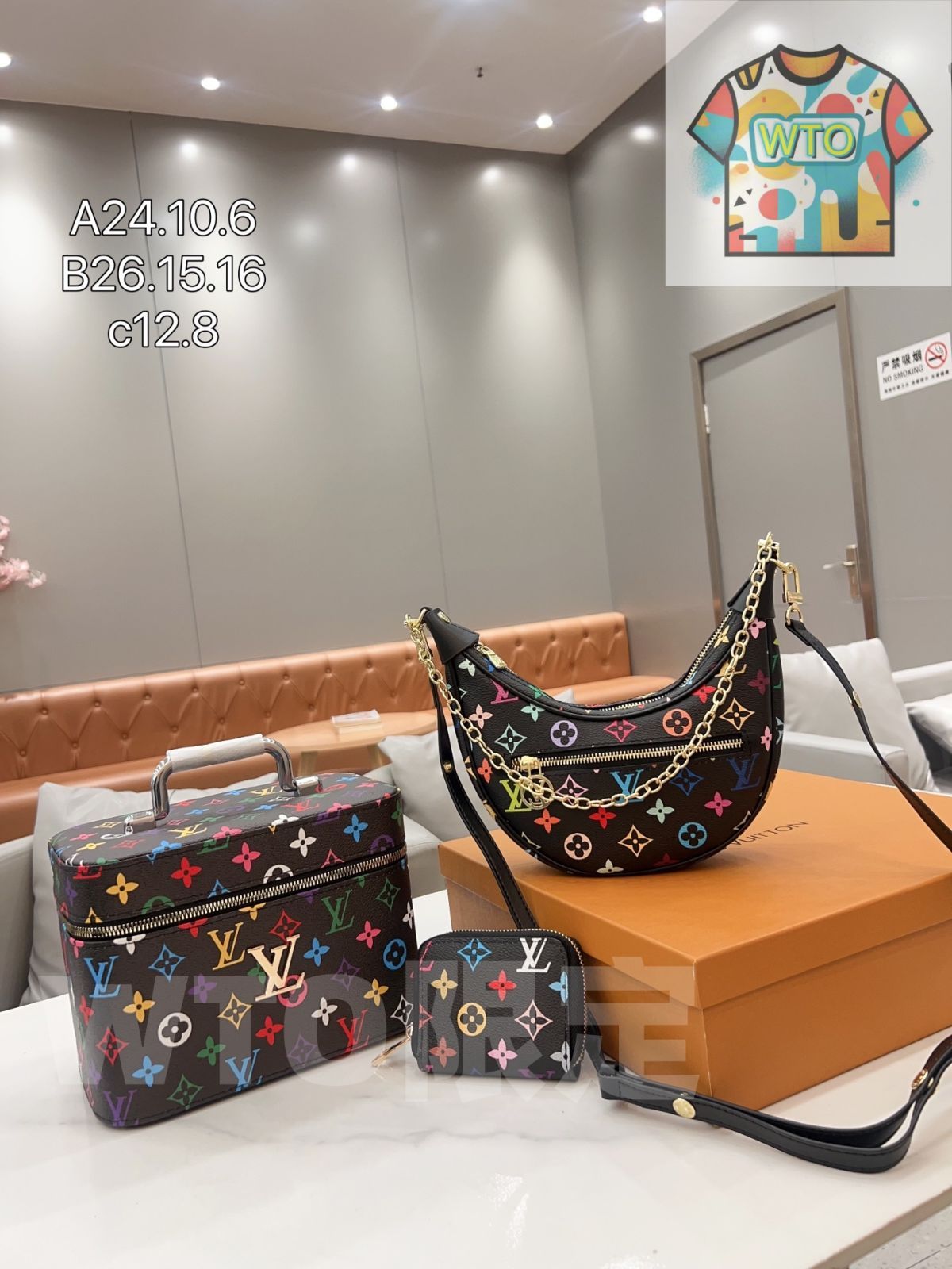 TOP New 2025 高品質3点セット - Lv 黒彩ムーンバッグ 化粧箱 財布 特別割引 -WTO輸入-SDQ79