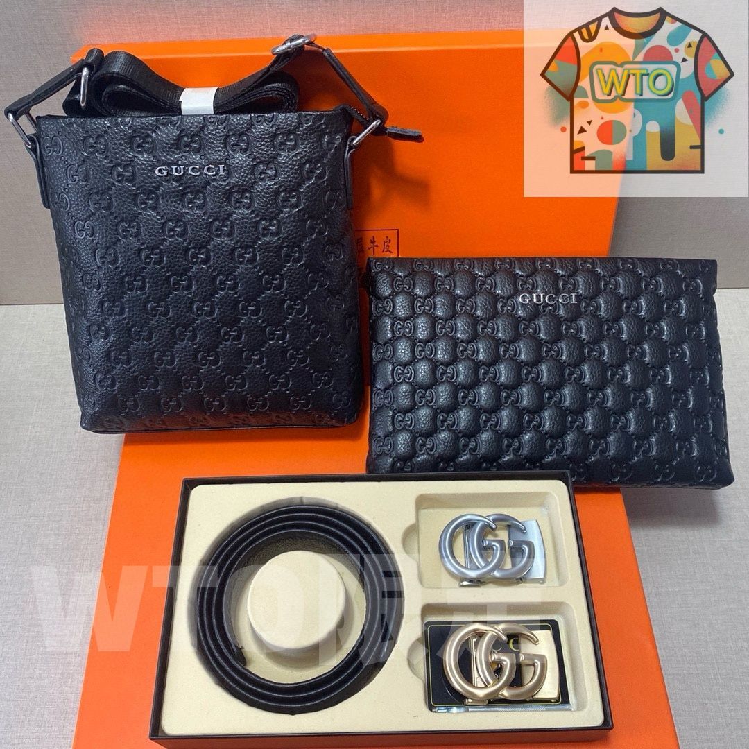 グッチ Gucci レザー ベルト&バッグ スーパーセット ギフトボックス付き