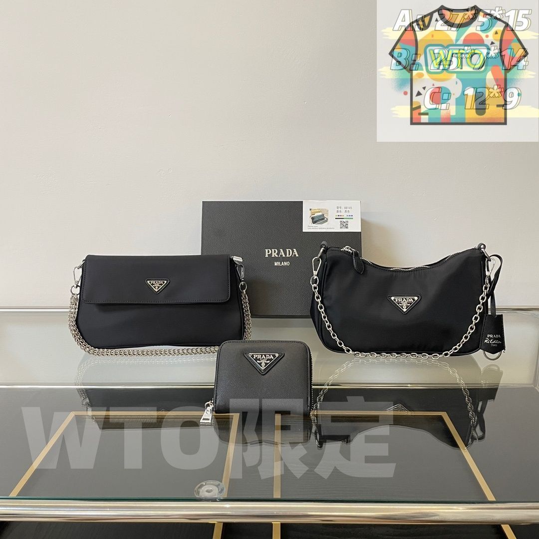 TOP New 2025 高品質3点セット - Prada アンダーアームバッグ 3in1チェーンバッグ 財布 特別割引 -WTO輸入-JTT66